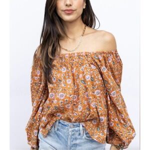 Cleobella Shania Cottagecore Floral Terracotta Long Sleeve XS‎